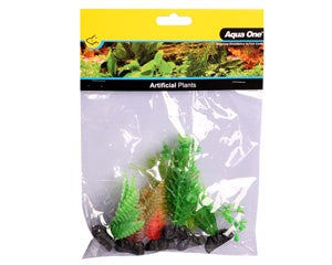 Aqua One Plastic Plant Assorted Stem 6-10cm 6 Pack