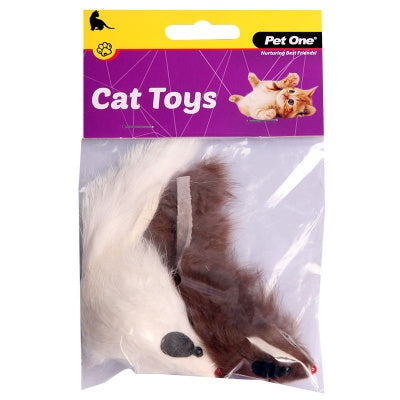 Pet One Mouse Brown & White 2 Pack