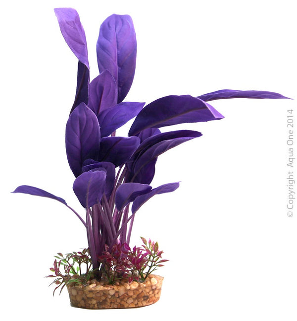 Aqua One Purple Echinodorus With Gravel Base Large