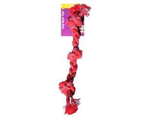 Pet One Braided Rope With 3 Knots 50cm