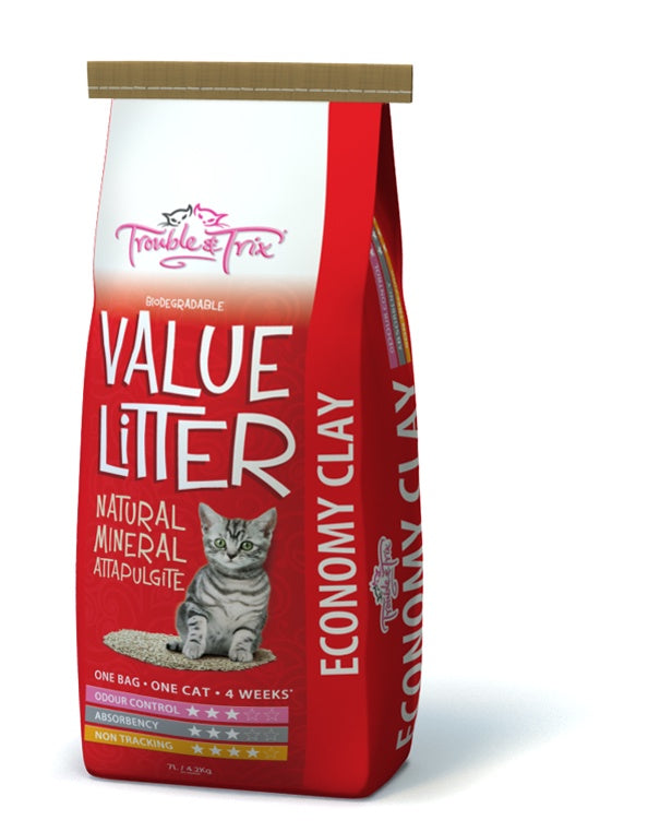 Trouble & Trix Natural Clay Cat Litter 7L