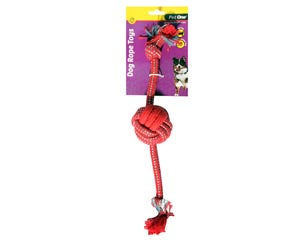Pet One Rope With Rope Ball Red/Blue 38cm