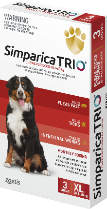 Simparica Trio Chewable 40.1 60kg 3 Pack
