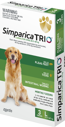 Simparica Trio Chewable 20.1-40kg 3 Pack