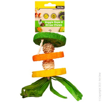 Pet One Rope & Straw Chew Hanging Hula