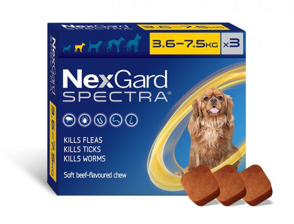 Nexgard Spectra Chewable Dog 3.6-7.5kg 3 Pack