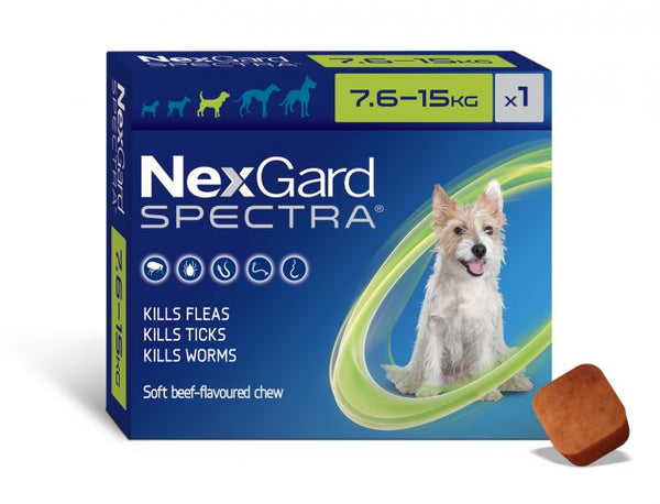 Nexgard Spectra Chewable Dog 7.6-15KG Single