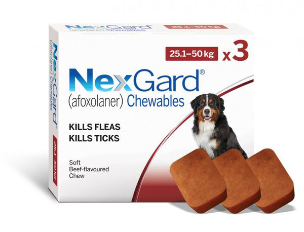 NexGard Chewable Dog 25-50KG 3 Pack