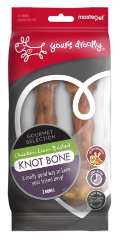 Yours Droolly Knot Bone Chicken & Liver 15cm 2 Pack