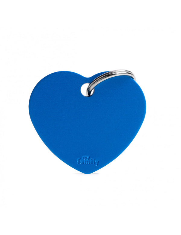 My Family Basic Heart Blue Tag Large