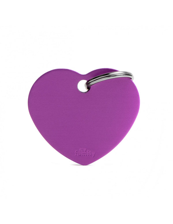 My Family Basic Heart Purple Tag Large