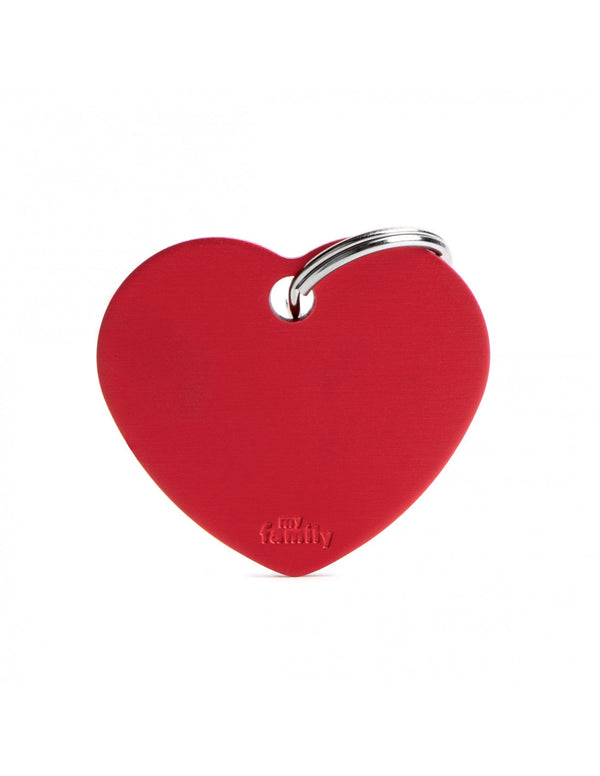 My Family Basic Heart Red Tag Large
