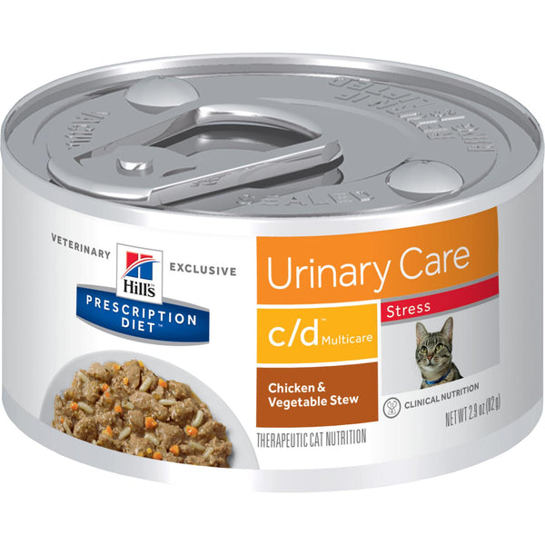 Hill's Prescription Diet C/D Multicare Stress Feline Chicken & Vege Stew Can 85G x 24