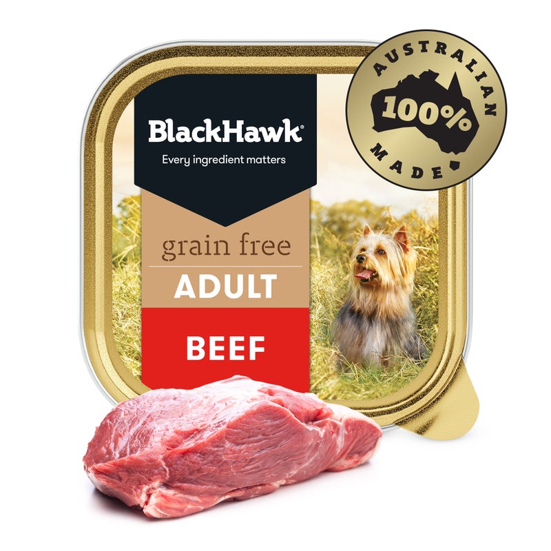 Black Hawk Grain Free Adult Dog Beef 9 x 100G